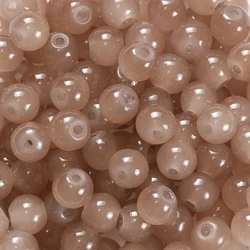 Vibrant 6mm Glass Round Beads - Crafting Essentials - 50pcs (Light brown)