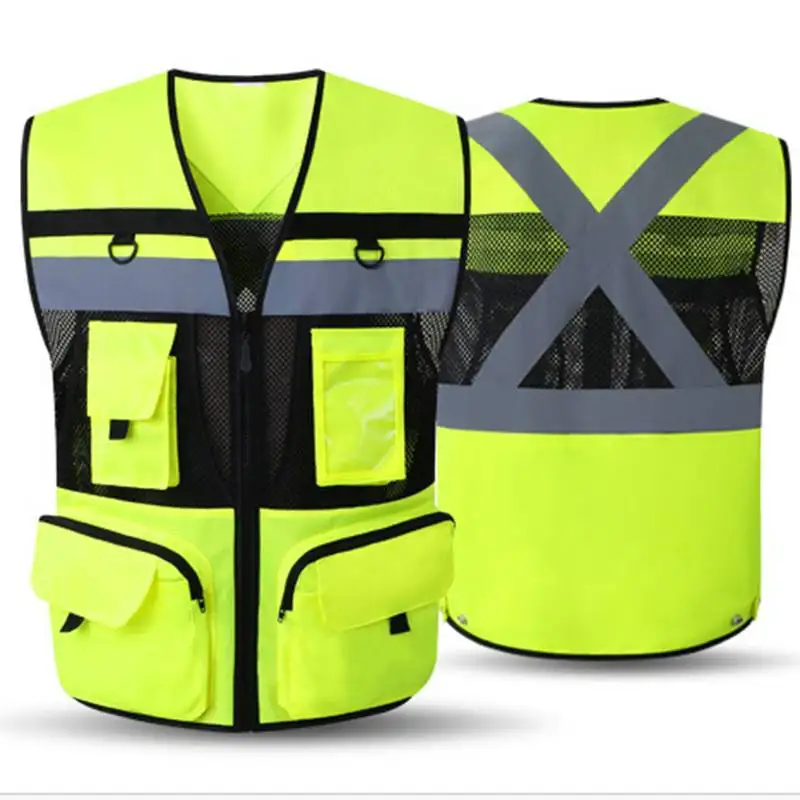 Reflective Safety Vest Resistant/Lightweight High Visibility with Reflective Strips Working Clothes Motorcycle Cycling Sports