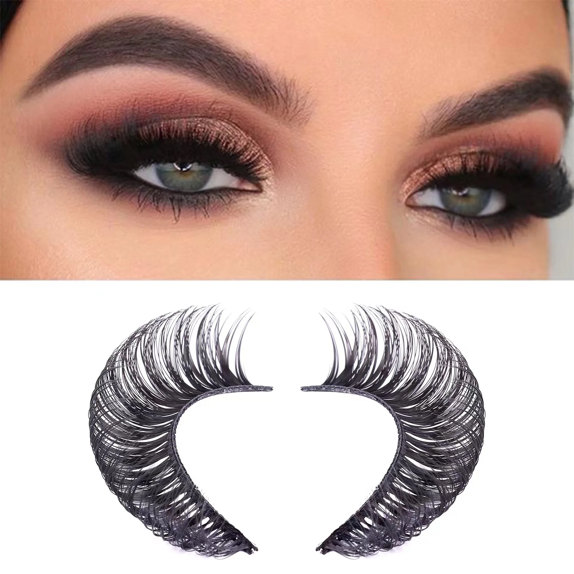 Segmented False Eyelashes 2/5/10Pairs DD curl Russian Strips Faux 3D Mink Lashes Eyelash Extension False Eyelashes Eyelash Extension Lashes Eyelashes
