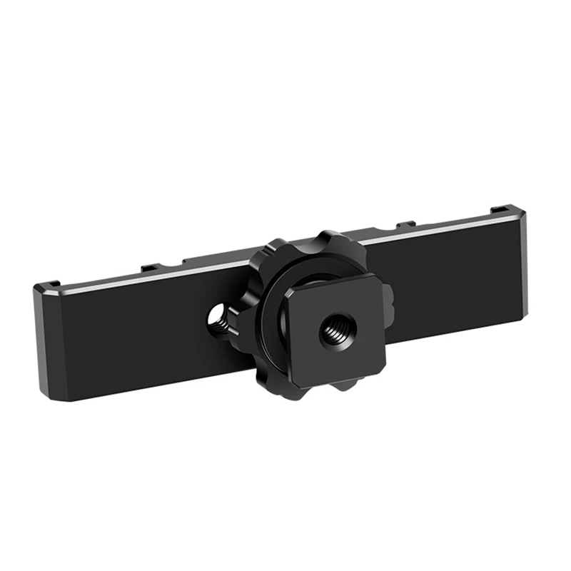 Dual Hot Shoe Bracket Splitter Universal Self-contained Cable Slot One-piece Molding 1/4 Threaded Hole Aluminum Alloy Portable