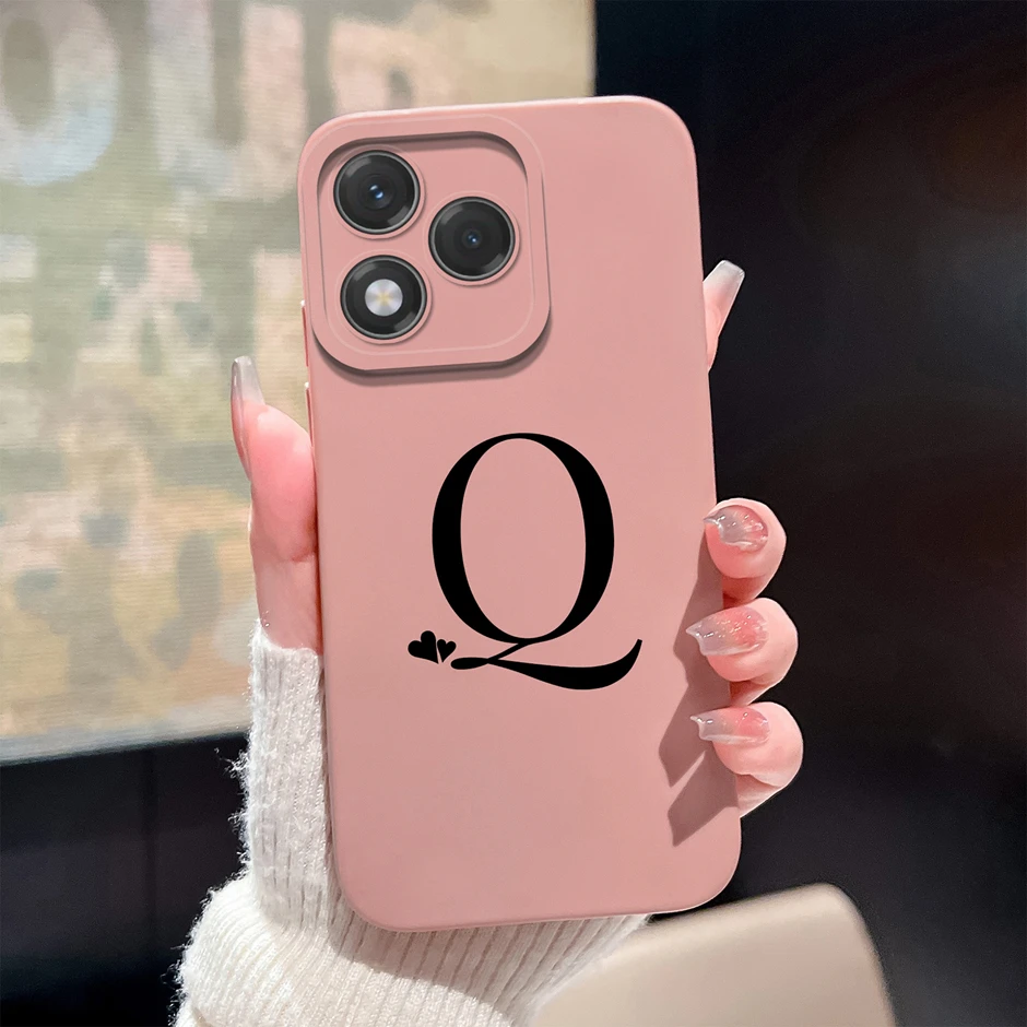 For Honor 5G Case: Shockproof Soft Silicone Slim Bumper Cover, Simplicity 26 Letter Design