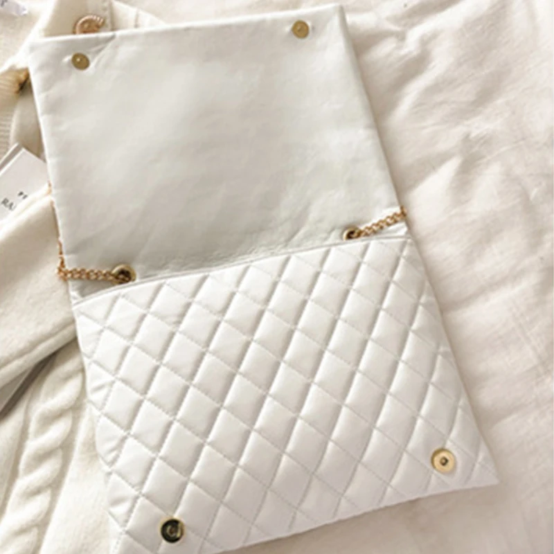 2023 New Spring Shoulder Bag Fashion Plaid Pu Leather Crossbody Bags for Women Large Envelope Handbags and Purses bolsa feminina