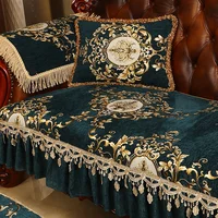 Chenille Fabric Sofa Cover Non-slip Cushion Home Living Room European Sofa Cover Jacquard Embroidery Slipcover Couch Protector 1