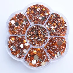 Premium Resin Round Flatback Rhinestones - 5000pcs Crystal Gems for Jewelry and 3D Decorative Crafts (Orange)