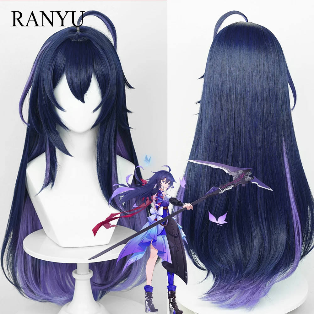 RANYU Honkai: Star Rail Seele Wigs with Bangs Synthetic Long Straight Purple Game Cosplay Hair Wig for Party ranyu honkai star rail seele wigs with bangs synthetic long straight purple game cosplay hair wig for party