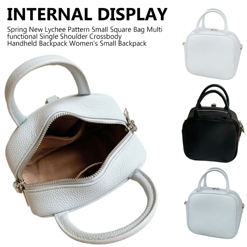 PU Leather Bag for Women Solid Color Shoulder Bag Casual Crossbody Bag Small Backpacks Female Handbag Purse