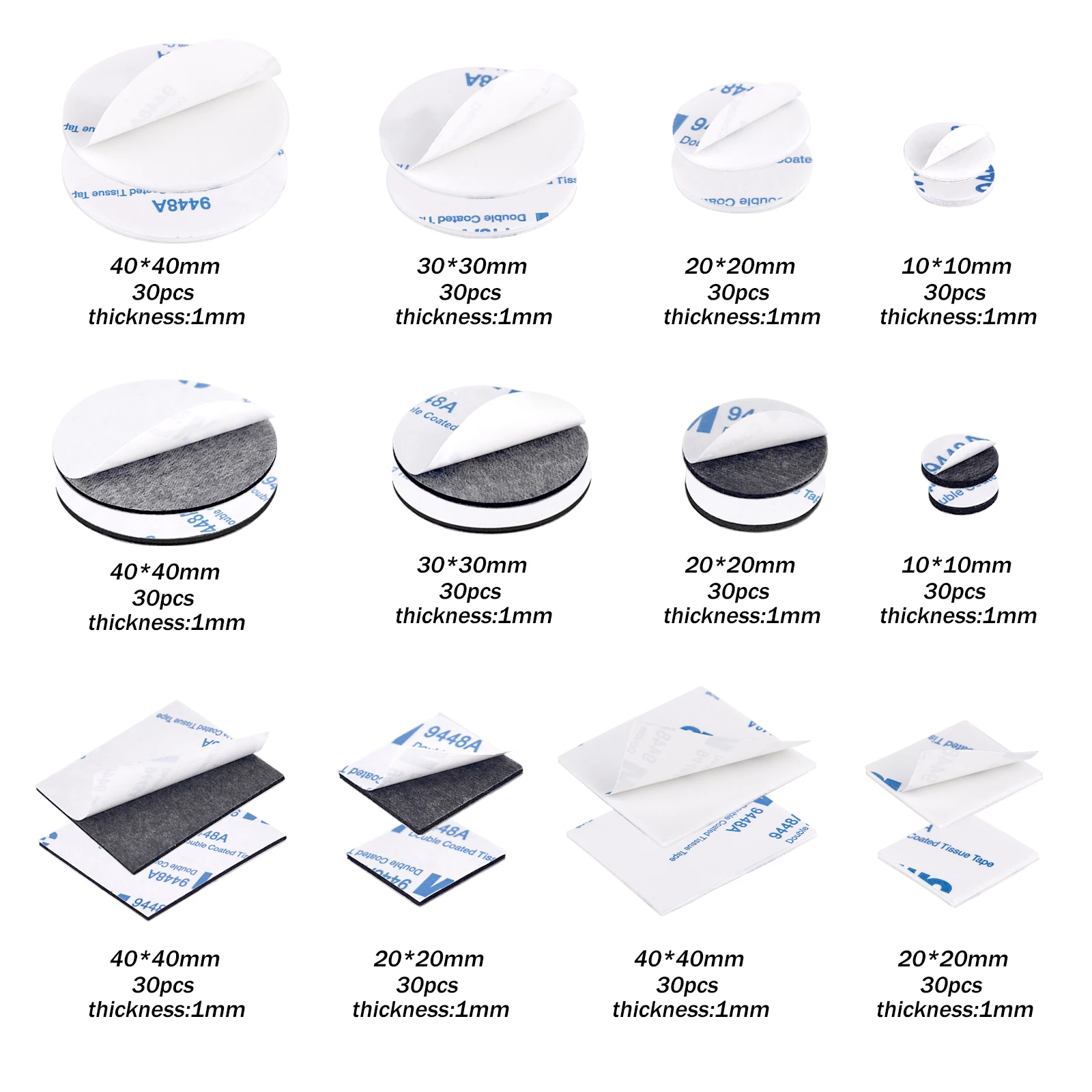 Super Strong Double-Sided Adhesive Foam Pads - 30 Pack
