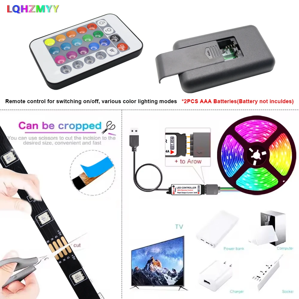 Versatile Color-Changing USB-Powered LED Light Strip with Remote Control