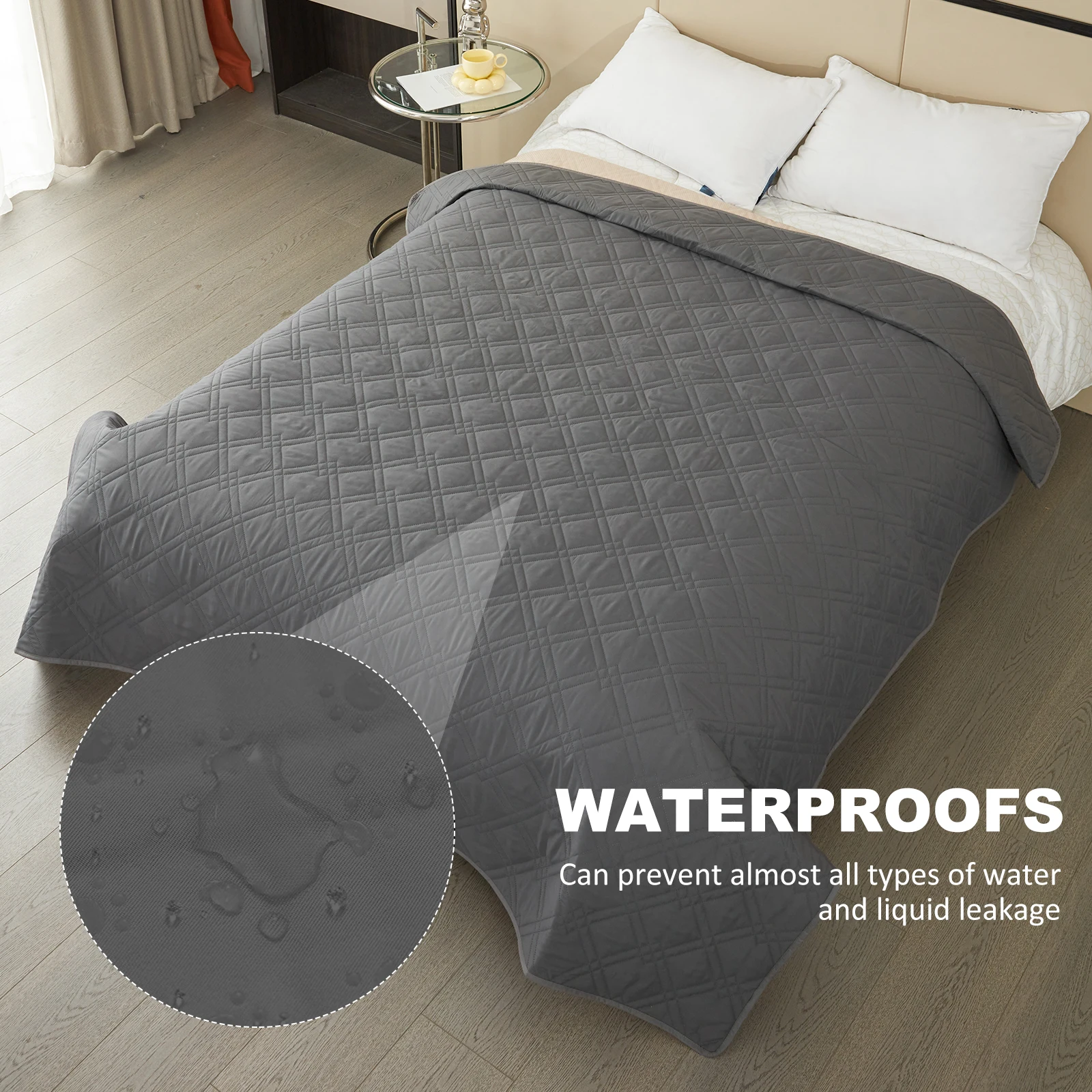 Waterproof Dog Bed Cover with Back Silicone Rubber Washable Pet Blanket Cover Durable Dog Bed for Furniture Couch Sofa