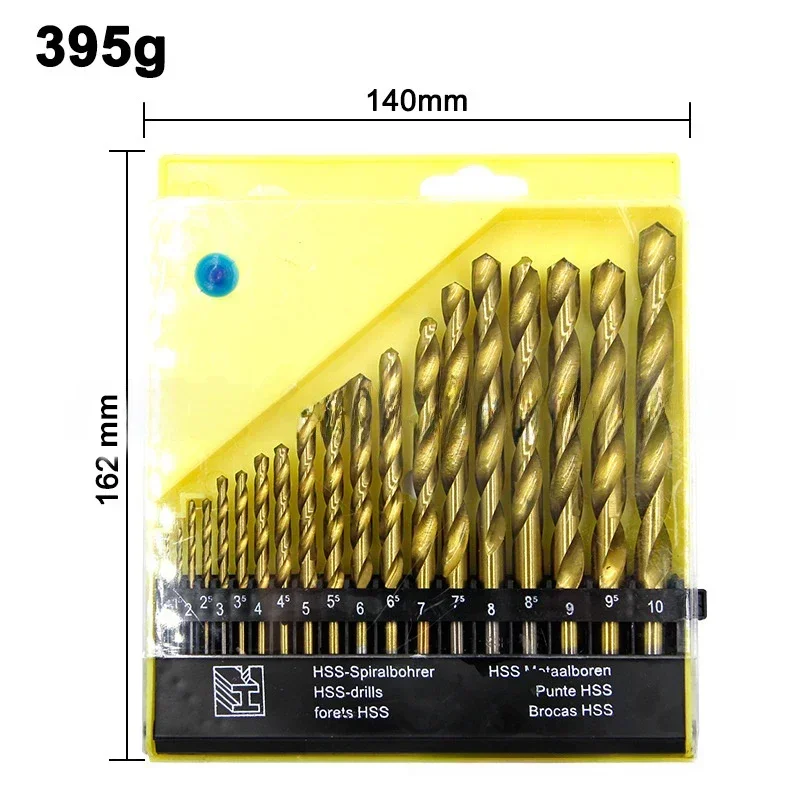 19개 M35 코발트 원형 스트레이트 핸들 미터법 드릴 비트 세트 1mm-10mm 드릴 비트 스테인리스강 및 경금속에 적합