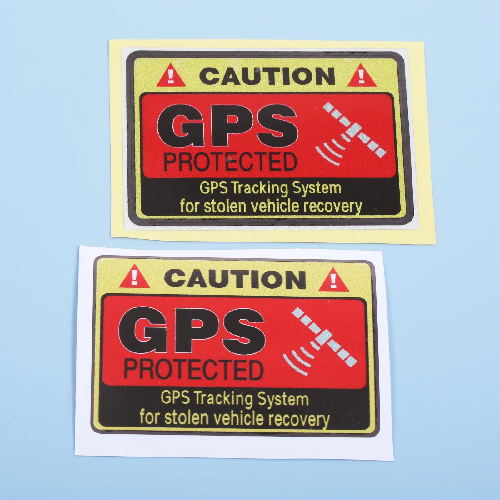 4pcs Car Sticker "CAUTION GPS PROTECTED Tracking System" Sign 7cmx4.7cm Reflective/No-reflective PVC Decal RV Bike Anti-Theft