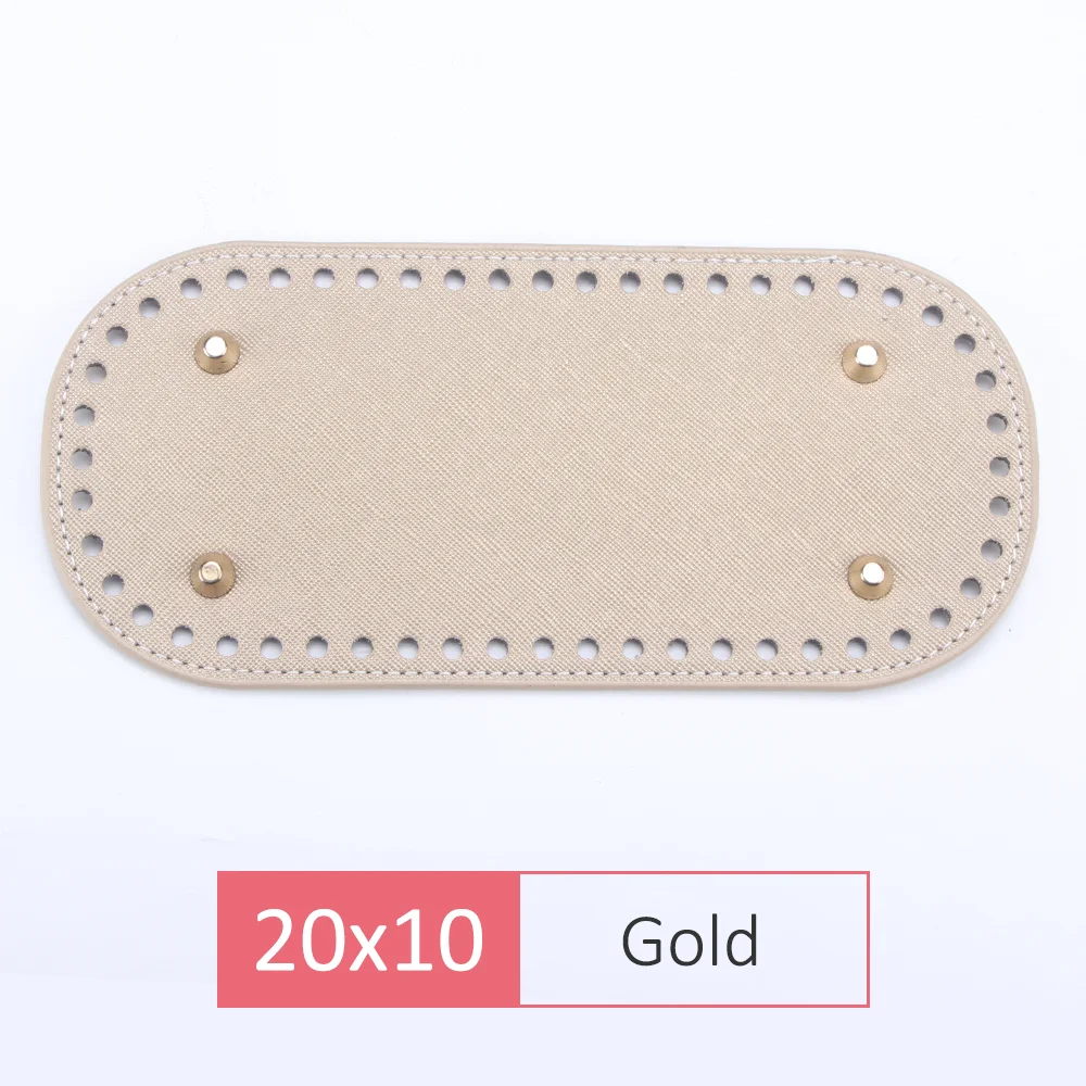 Elegant PU Leather Oval/Round Crochet Bag Base for DIY Weaving and Home Decor