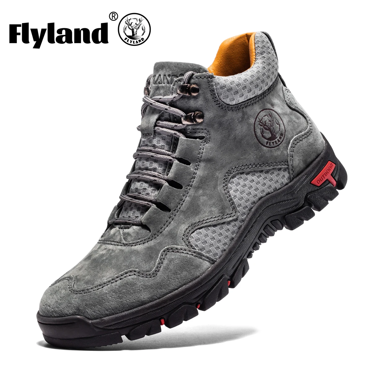 FLYLAND Ankle Boots for Men Outdoor Light Casual Leather Shoes Winter Luxury Men Shoes Male  Snow Boots 2024 High Top Sneakers flyland men casual leather shoes outdoor comfortable ankle boots handmade spring boots for men flats walking shoes large size 48