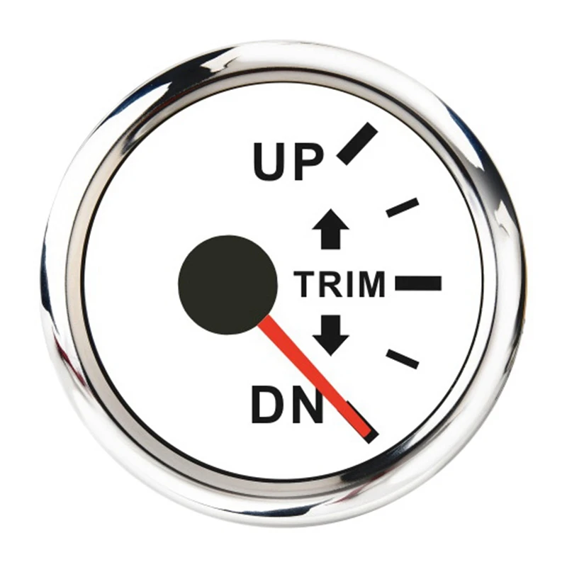 

52mm Digital Marine Trim Gauge Universal Balance Signal Trim Meter Indicator Red Backlight with Alarm White
