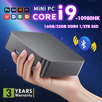 NEW Intel I9-10980HK/N150 Portable Mini PC Computer Windows 11 32GB DDR4 1/2TB SSD Gaming Computer WiFi 6 Office Mini Desktop