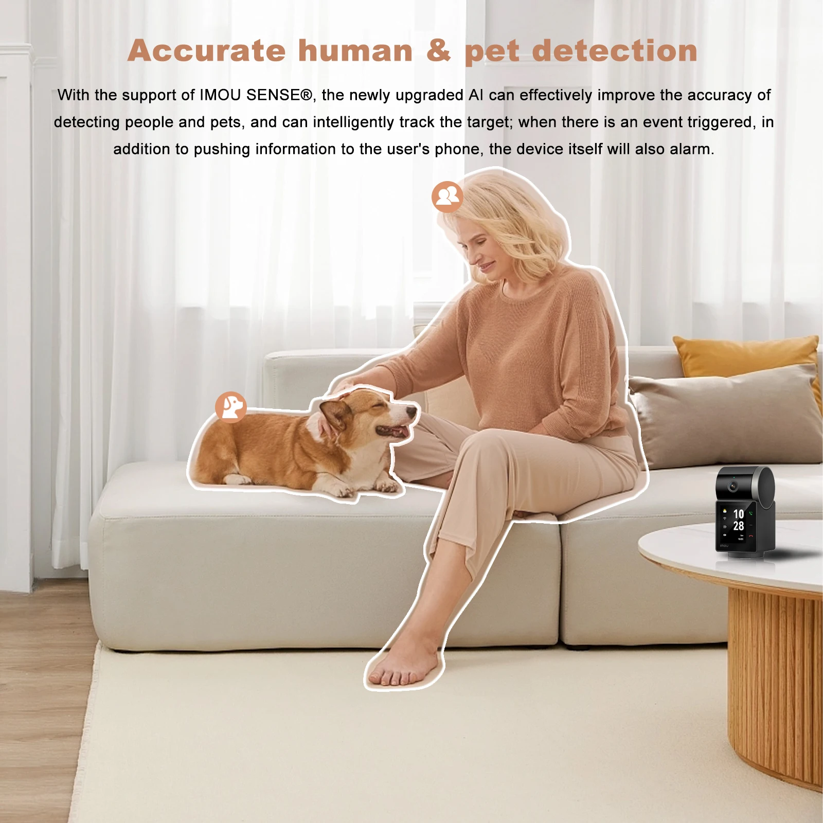 IMOU PT Camera Rex VT 5MP 3K Two-way Video Talks 2.4inch WIFI Security Screen Video Human Pet detection Indoor 360&deg; Camera