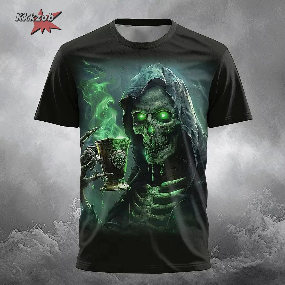 Gothic Skull T-Shirt - 3D Printed Casual Short Sleeve Top