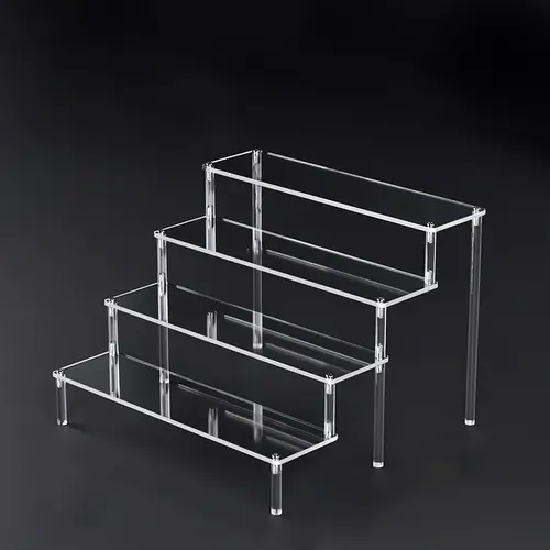 1-5 Tier Acrylic Display Risers Clear Shelf Doll Clay Figurine Display Stand for Desserts Perfume Organizer Showcase W-10 - Image 2