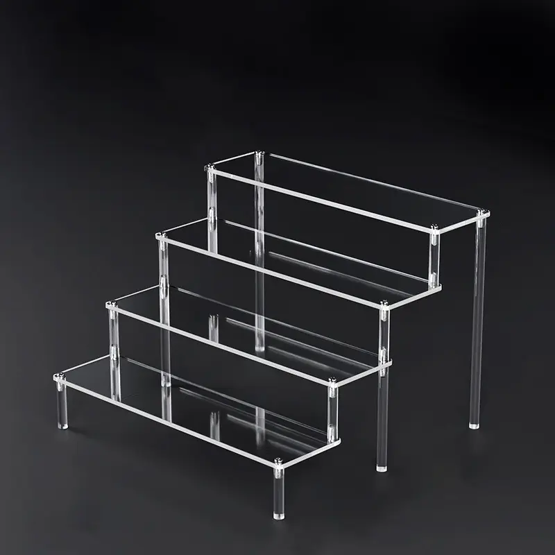 1-5 Tier Acrylic Display Risers Clear Shelf Doll Clay Figurine Display Stand for Desserts Perfume Organizer Showcase W-10 - Image 2