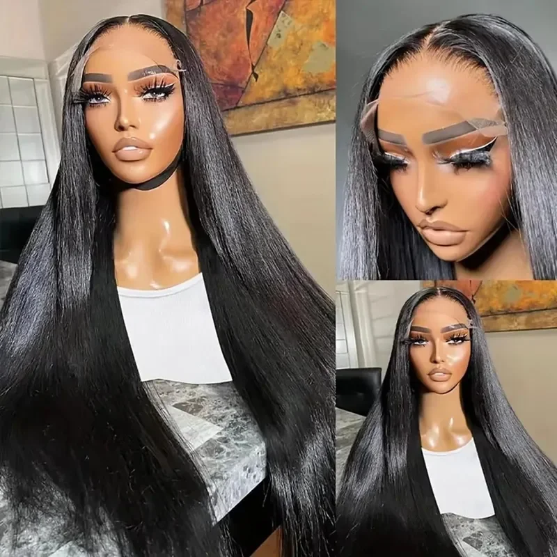 250% High Density Bone Straight Hd Lace 13x6 Front Wig Transparent 13x4 Human Hair Lace Frontal Wig 5x5 30 42 Inch Lace Wig