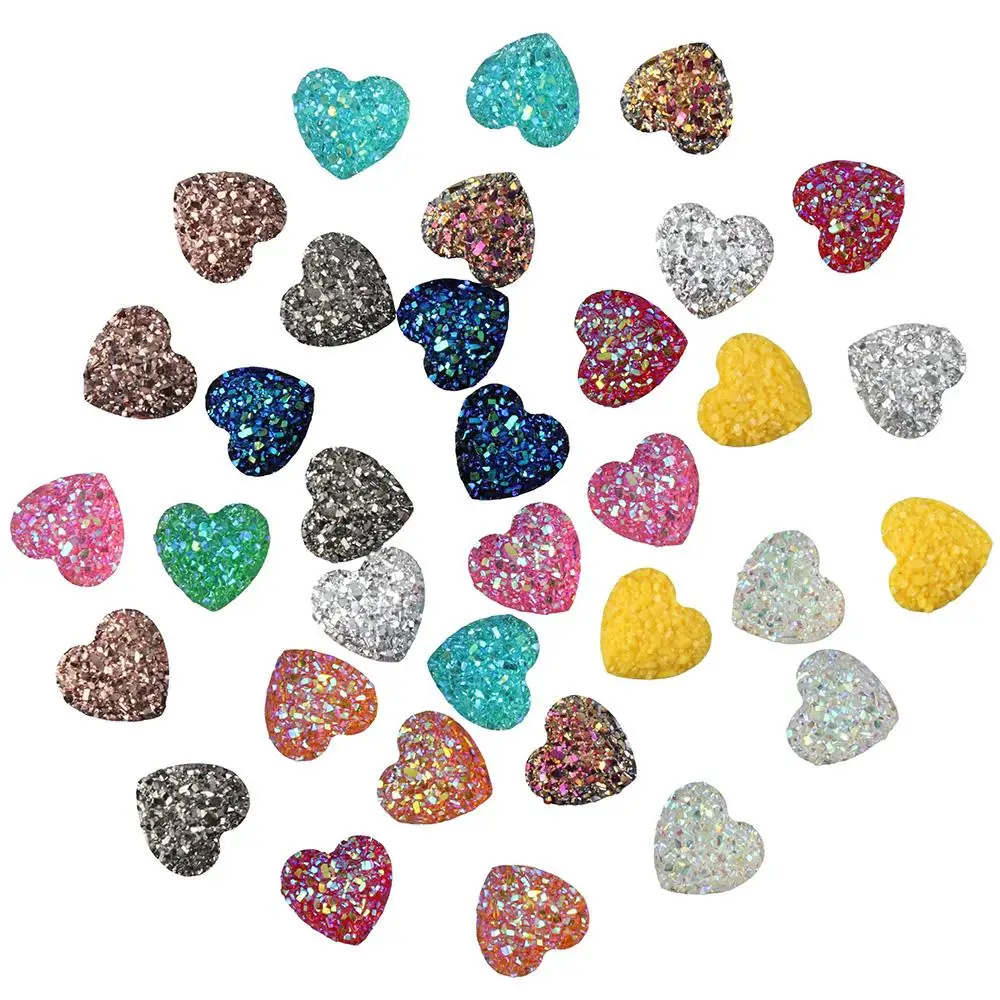 

tiny crystals Heart Resin Necklaces Charm multicolor Rainbow Crystals Druzy Iridescent Jewelry accessories