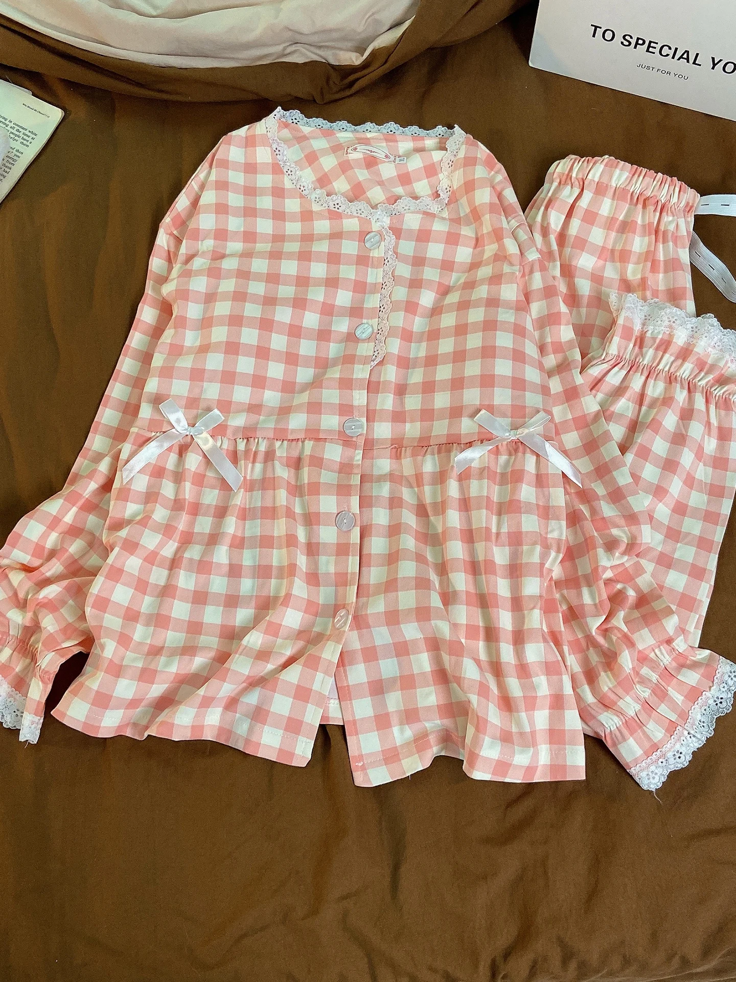 가슴 패드가 있는 달콤한 임산부 잠옷 세트, 산후 수유용 홈웨어, 편안한 긴팔 라운드넥 가디건