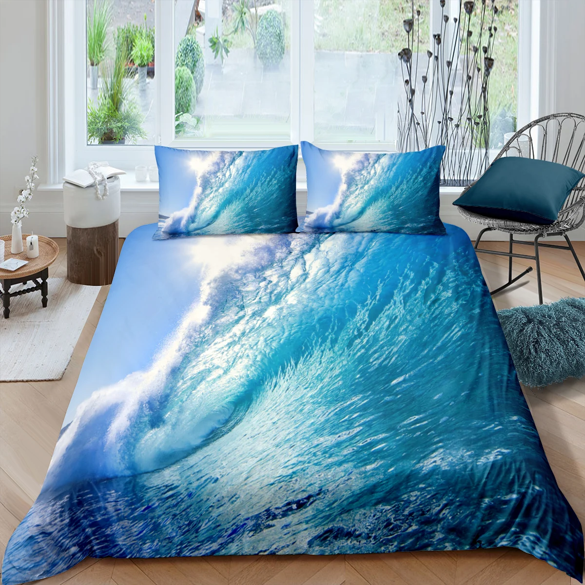 

Home Living Luxury 3D Surfriding Bedding Set Kids Duvet Cover Pillowcase Waves Bedding Set Queen and King EU/US/AU/UK Size