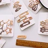 4PCS/lot Baby Solid Hair Clips Star Rabbits Bear Hairpins for Girls Children Milk Tea Color Geometric Pins Cute Hair Accessories 3