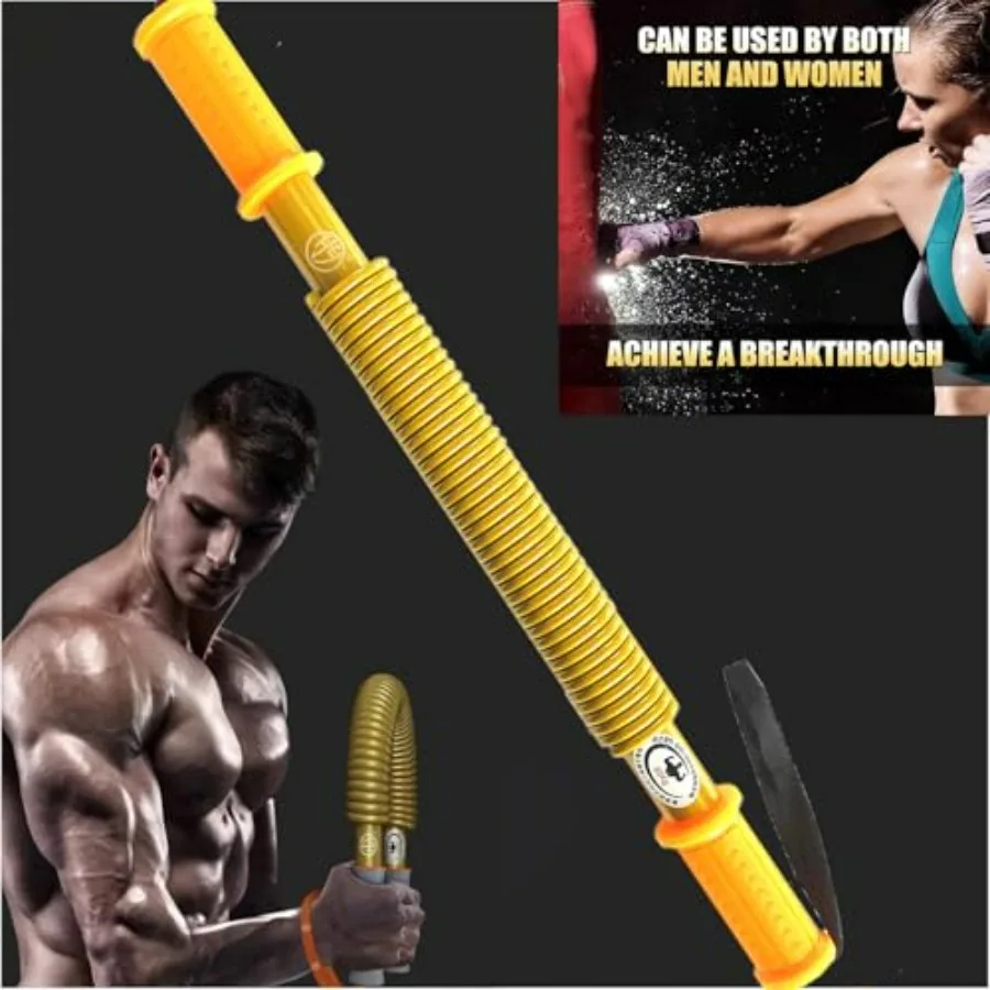 Gold Power Twister Bar Arm Shoulder Upper Body Chest Builder Strengthener Spring Exercise Bicep Blaster 110kg-242lbs