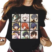 

Game Graphic print T Shirt Genshin Impact 90s Clothes Summer Tee Ladies Cartoon Clothing Short Sleeve Women T-shirt Female Top