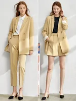 Amii minimalizm wiosna kobiet urząd Lady Blazer kobiety Vneck zbiorniki, spodnie dla kobiet spodenki damskie sprzedawane oddzielnie Blazers 12060909 4