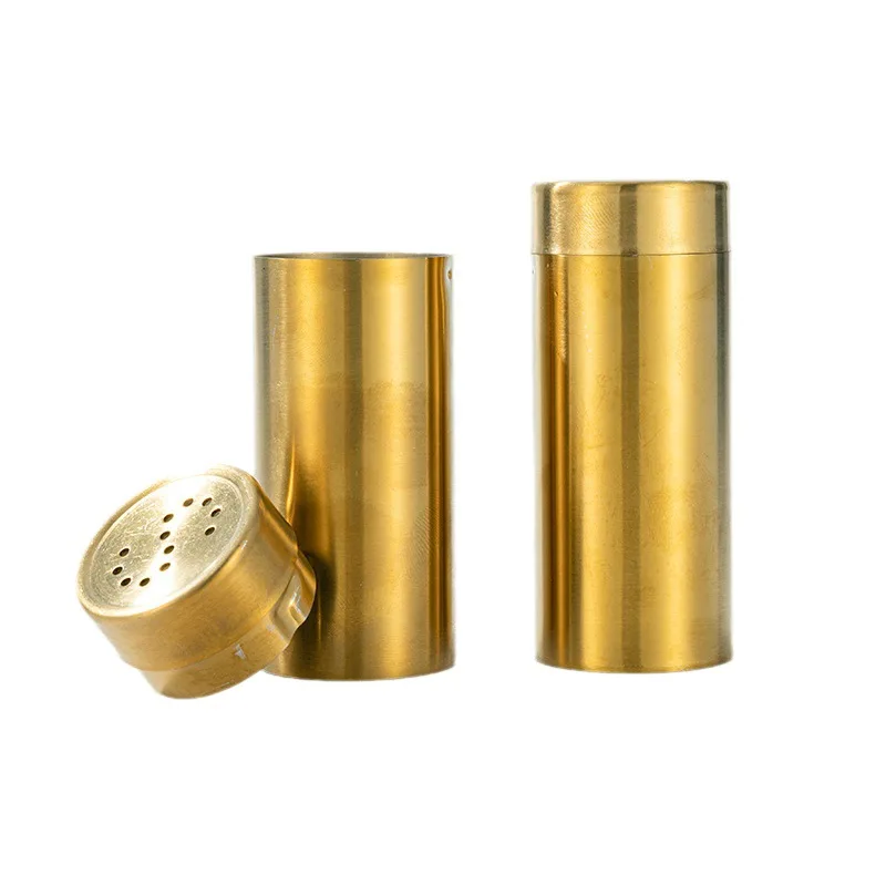 2Pcs Gold Spice Jar Stainless Steel Rustproof Screw Open Top Seasoning Shaker Bottle for Salt Sugar Pepper Paprika Spice shaker