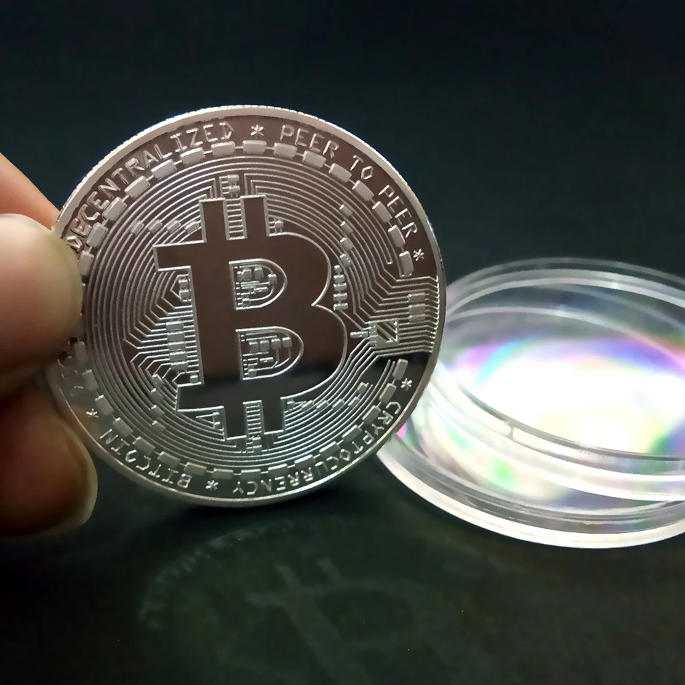 Silver Plated Bitcoin Coin Collectible Art Collection Gift Physical  Commemorative Casascius crypto coin Metal Antique Imitation - AliExpress