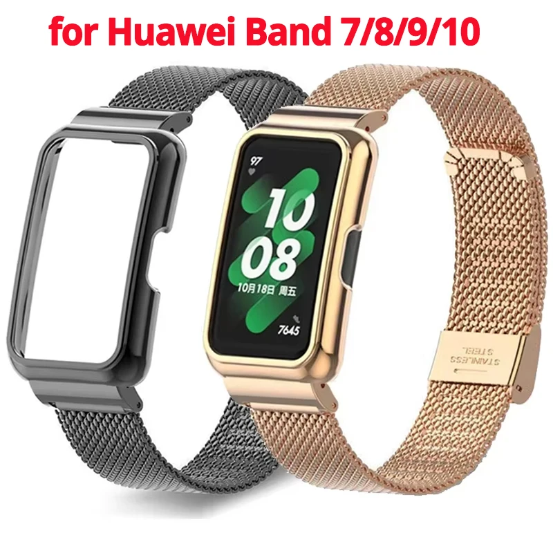 Premium Metal Strap and Protective Case for Smart Bracelet/Wristband
