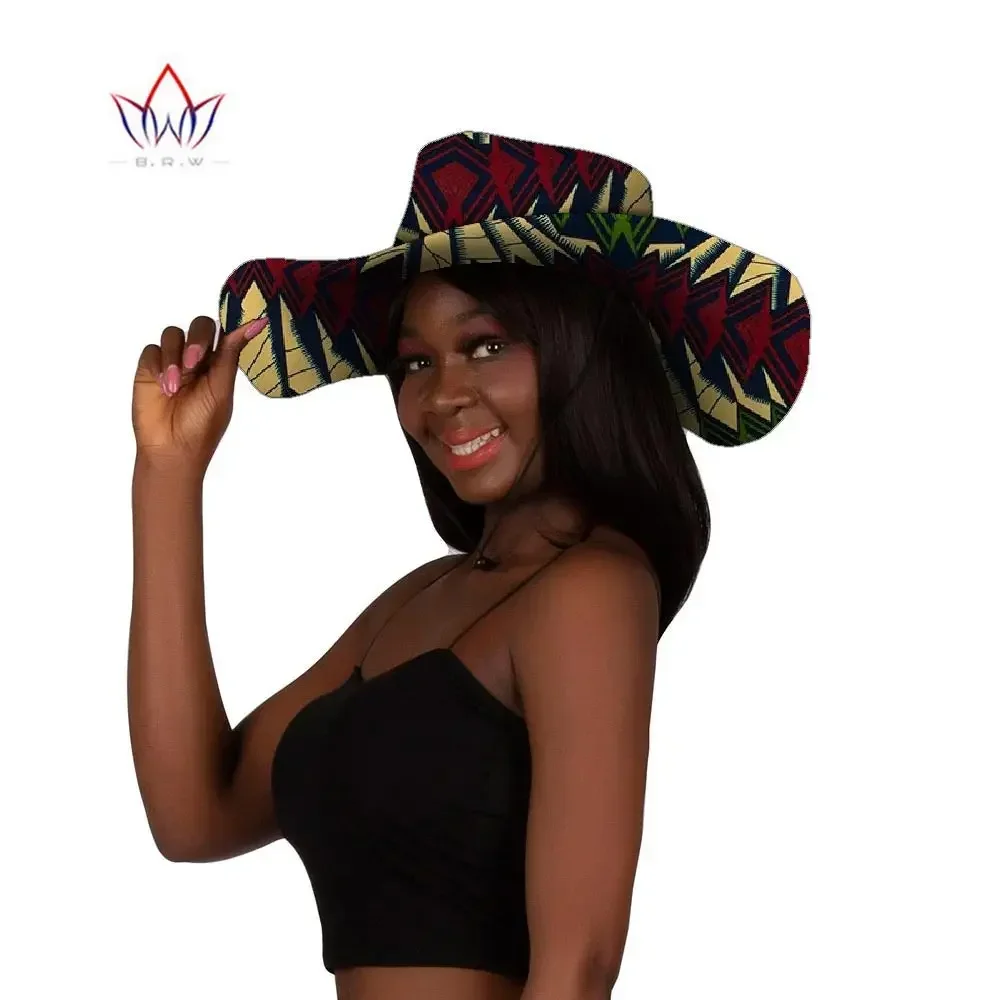 

Летняя разноцветная Складная пляжная шляпа с широкими полями для церкви в африканском стиле, модель WYB800