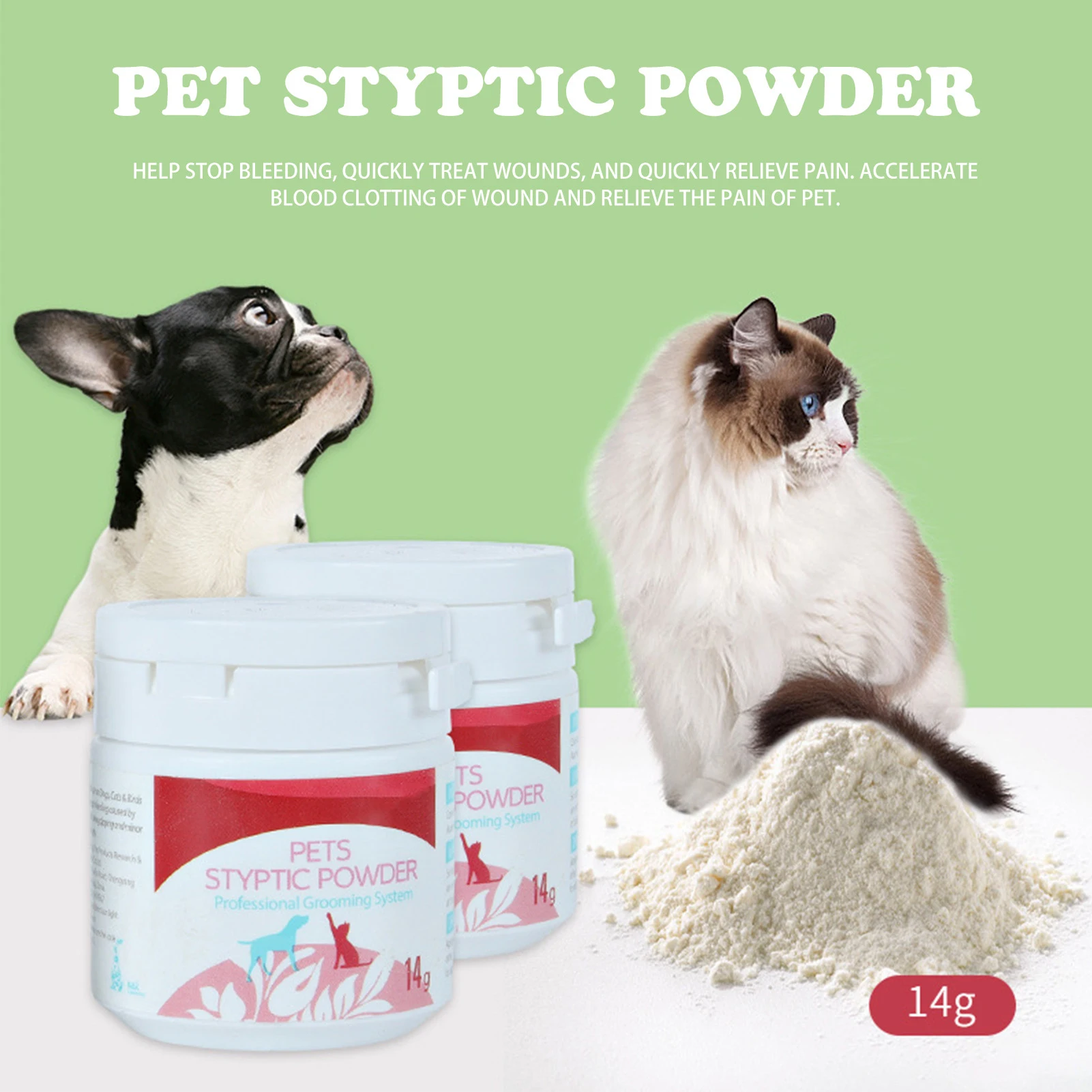 

Pet Styptic Stop Bleeding Powder Safe For Dogs Cats Pet Puppy Blood Stopper Anti-inflammatory Anti-bacterial Broken Injury