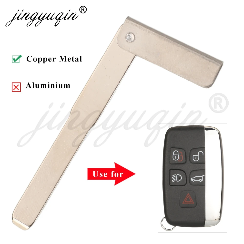 Jingyuqin 10 Stück Notfallblatt Kupfer Blank Einsatzschlüssel für LAND ROVER LR4 2010–2012 XK XF Range Rover Sport Evoque 2010–2013 – Detail 3