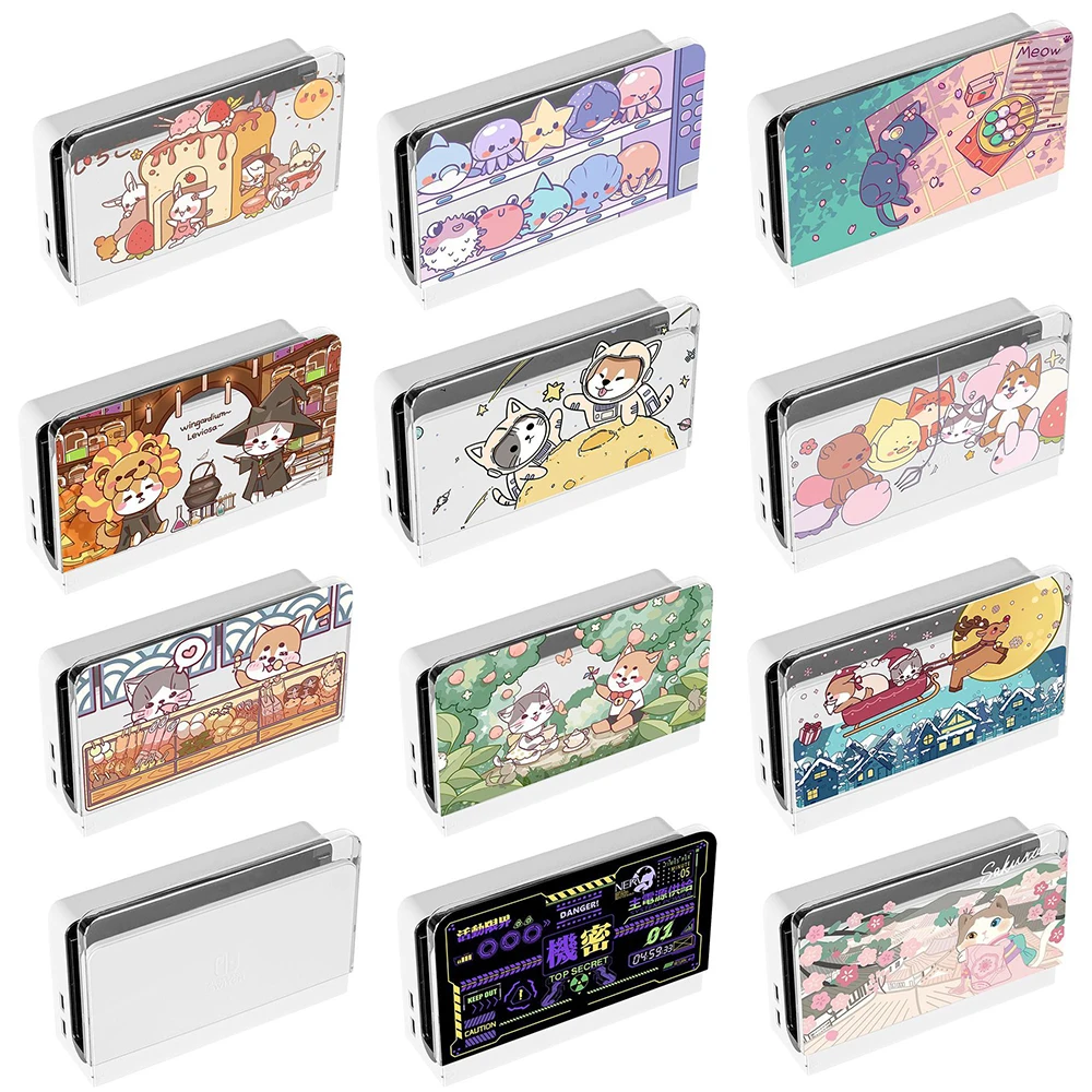 Crystal Hard Clear Shell Per Nintendo Switch Oled Dock Station Custodia Cover Skin Guard Per Nintendo Switch Oled Stazione Di Ricarica