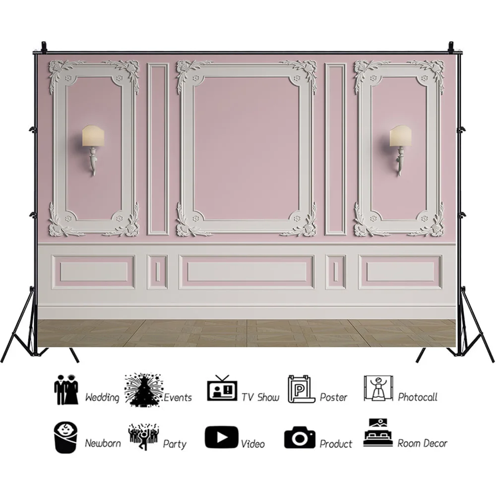 

Backdrops Decorations Are Hollowed Out With Wooden Paneling Flooring Architectural Phototgraphy Background SSD-08