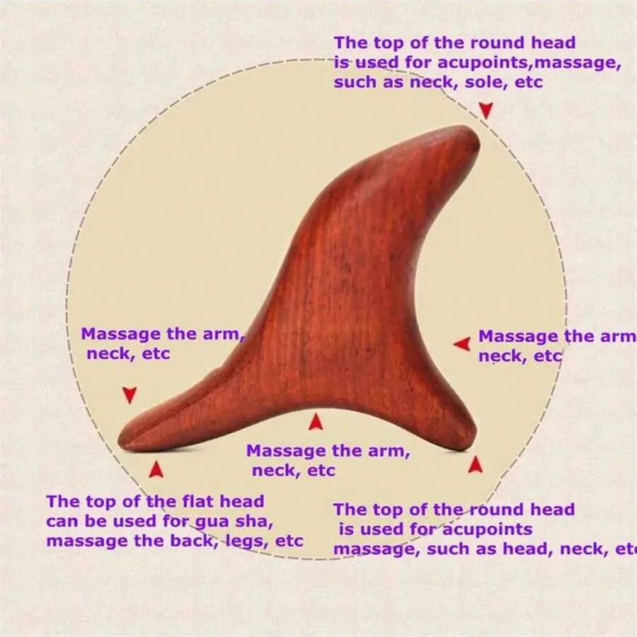 Professionals Mahogany Triangular Face Hand Foot Massage Stick Trigger Point Acupuncture Reflexology Cellulite Muscle Relax