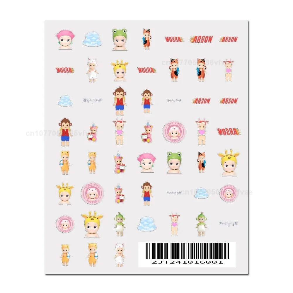 Cartoon nail stickers S-Sonnies Angels Stickers 1PCS 3D Adhesive Nail Art Sticker Cartoon Nail Art Decal Sticker Parts Manicure