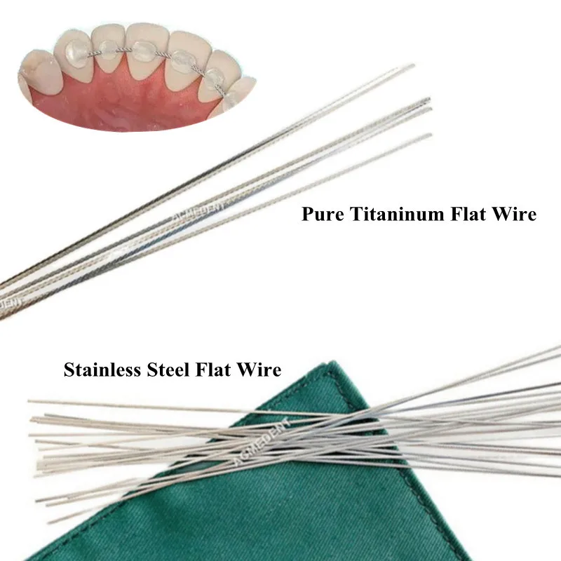 10Pcs Dental Lingual Retainer Twist Wire Pure Titaninum Flat Wire And