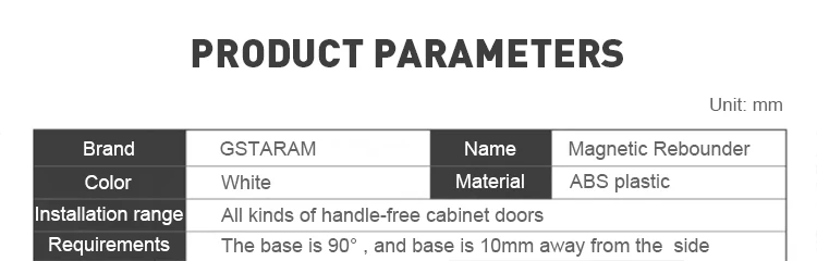 Description Picture 6 of itemSingle head Small Kitchen Cabinet Door Stopper Double headed Catch Soft  Close Magnetic Push To Open Touch Door Damper Buffers