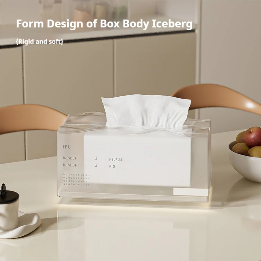 Desktop Tissue Box Iceberg Nakpin Holder for Living Room High-end Light Luxury Elastic Support Living Room Paper Box Bedroom 4