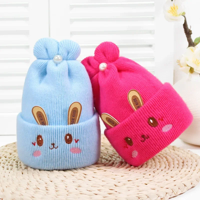Newborn Girl&Boy Hats Baby Soft Warm Crochet Knit Cartoon Beanie Cap Cute Baby Hats for 0-6 Months Baby Winter Hat for Kids