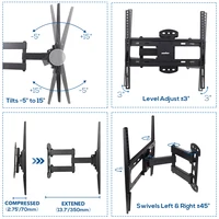 Tilting Swivel Wall TV Wall Bracket Mount Double Arms for 32-55 Inch - Image 2
