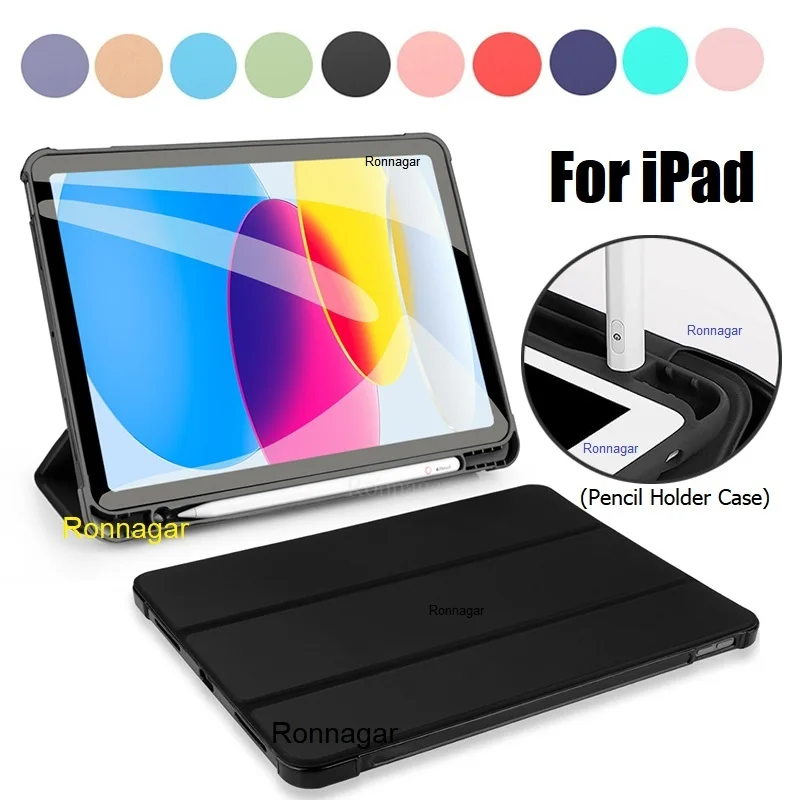 Con Astuccio Portamatite Per Ipad Pro Custodia Da 11 Pollici 2022/2021/2020/2018 (4Th/3Rd/2Nd/1St Gen) Ipad 9Th/8/7 Gen Air 5 Air 4 6Th 5Th