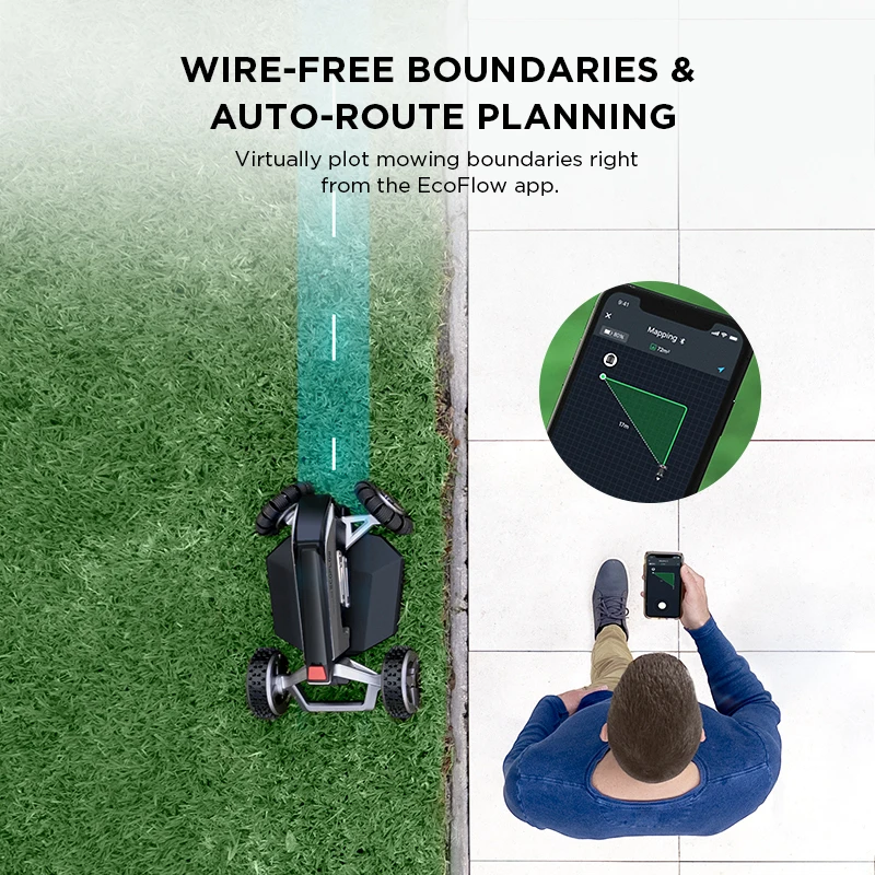 Everything Is Solar EcoFlow BLADE Robotic Lawn Mower GPS Planning RTK