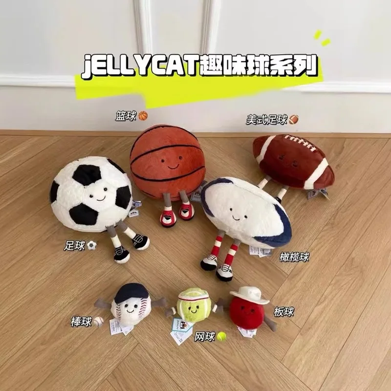 Jellycat Plush Ball Games Dolls Toy Basketball Doll Bedroom Decorations Billiards Black Eight Football Baby Dolls Pets Toys
