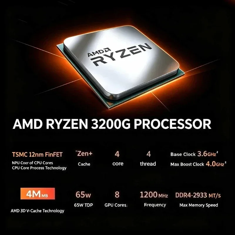 AMD 라이젠 3 3200G 쿼드코어 3.6GHz AM4 CPU (라데온 베가 8 그래픽 내장) 65W 게이밍 데스크탑 프로세서 4스레드